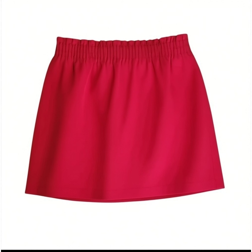 J Crew Mercantile Skirt Womens Size 8 Red Pull On Sidewalk Pockets Date Mini